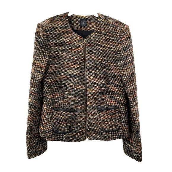 L'Agence Barneys New‎ York tweed zip up blazer Sz 6  preppy wool blend - Picture 1 of 8